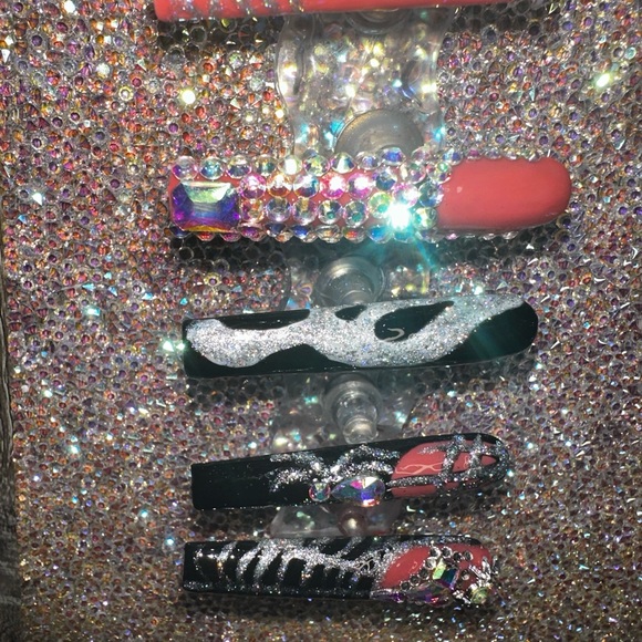 Scream polygel acrylic press on nails! Halloween! Bling! Reusable! All sizes - Picture 7 of 10